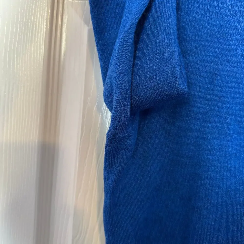 Express Men’s V-Neck Merino Wool Blend‎ Long Sleeve Sweater Size XL Blue Office